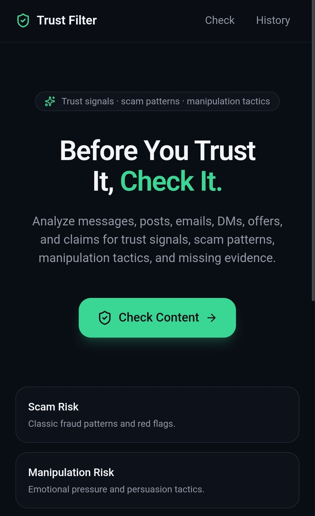 Trust Filter preview